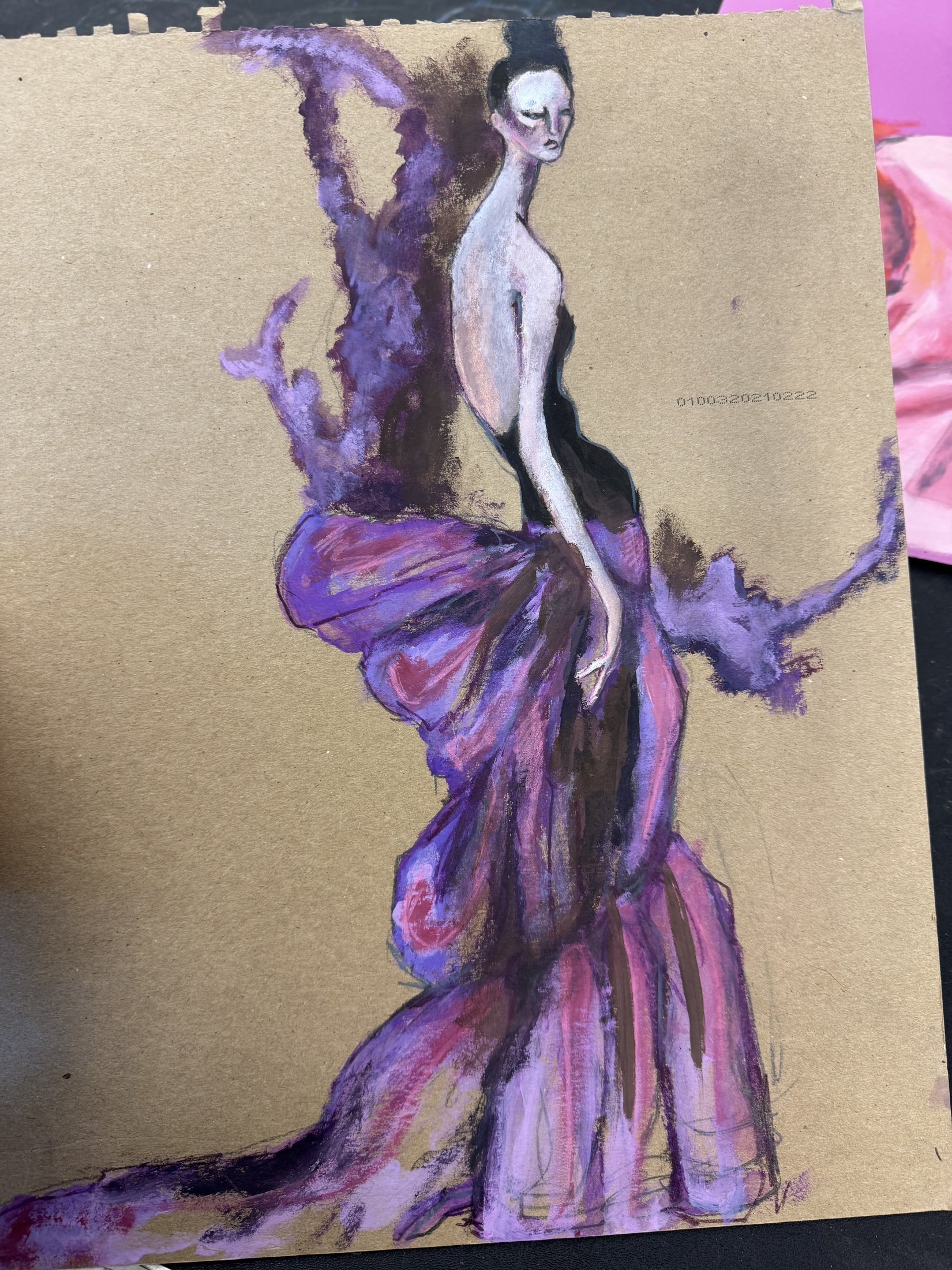 Purple fashion illustration