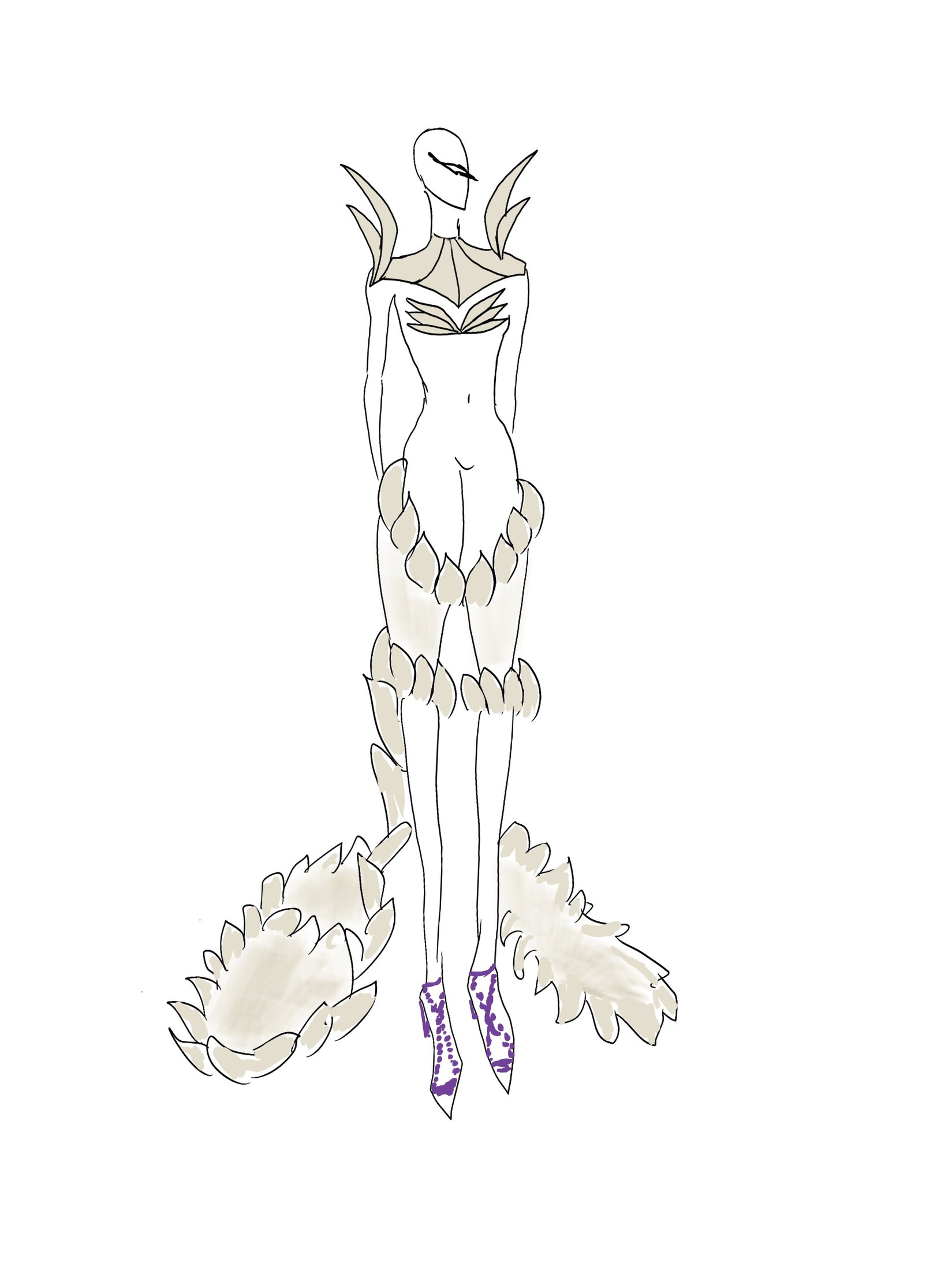 Neutral-tone fashion illustration 1
