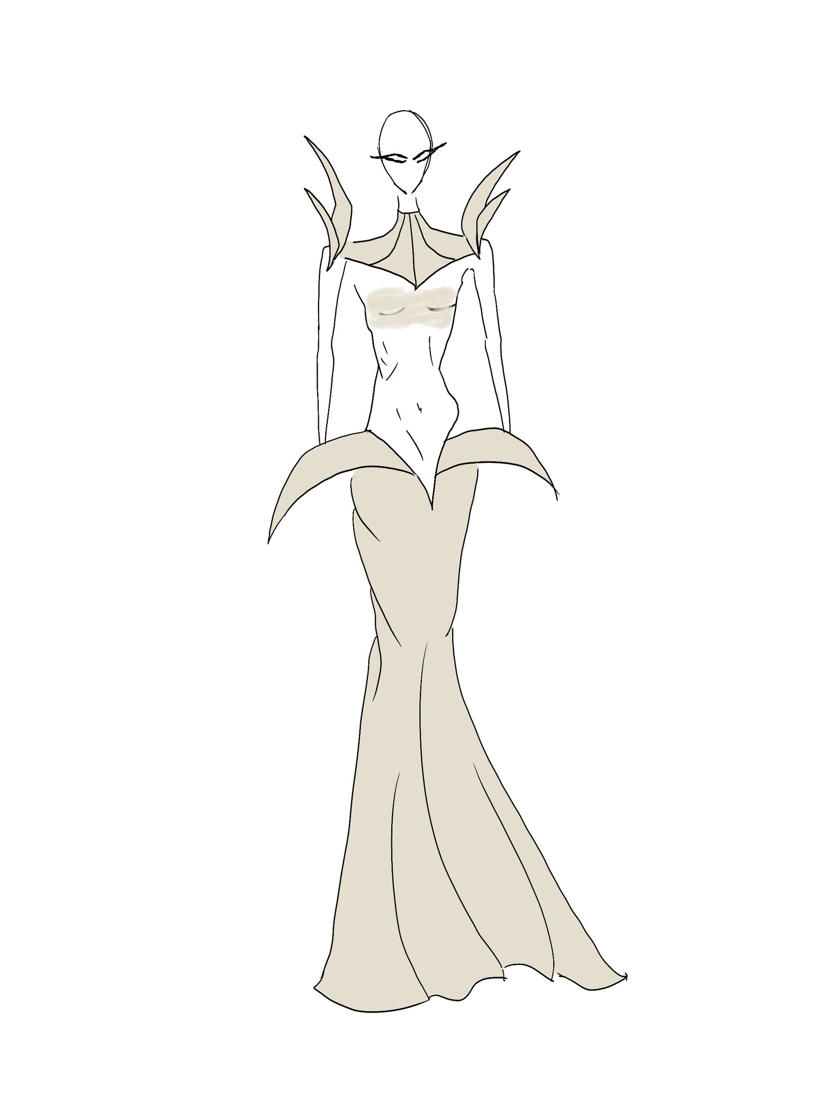 Neutral-tone fashion illustration 2
