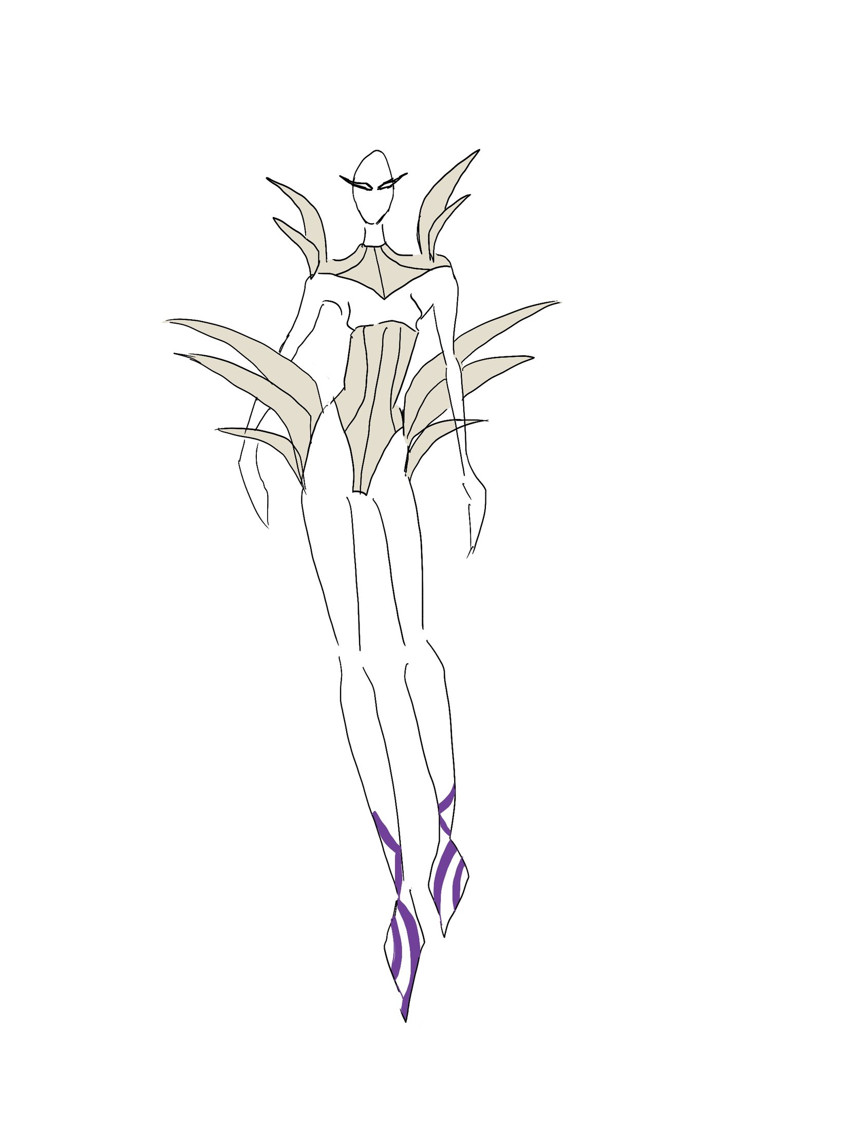 Neutral-tone fashion illustration 3