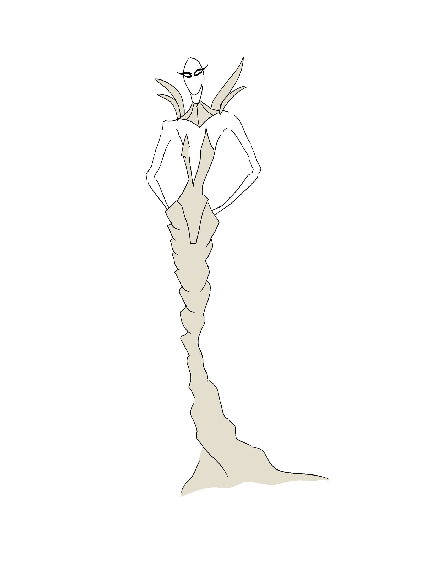 Neutral-tone fashion illustration 4