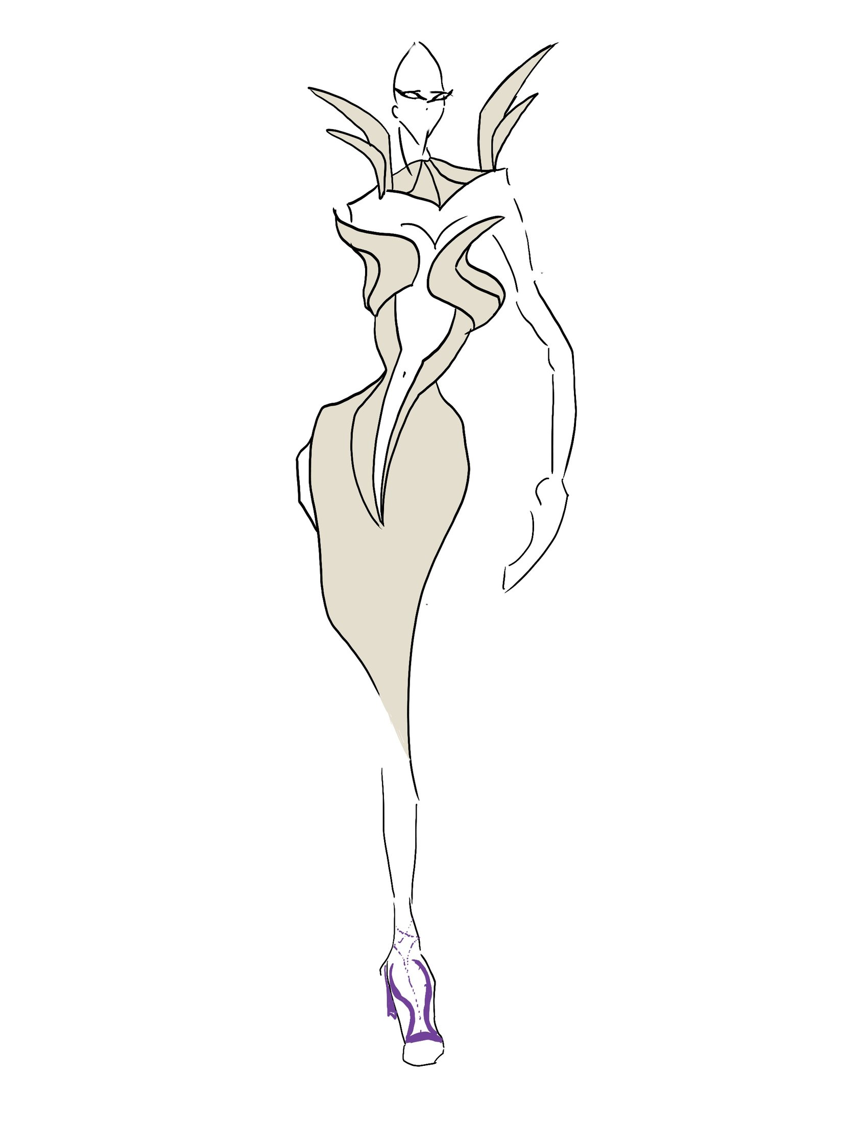 Neutral-tone fashion illustration 7