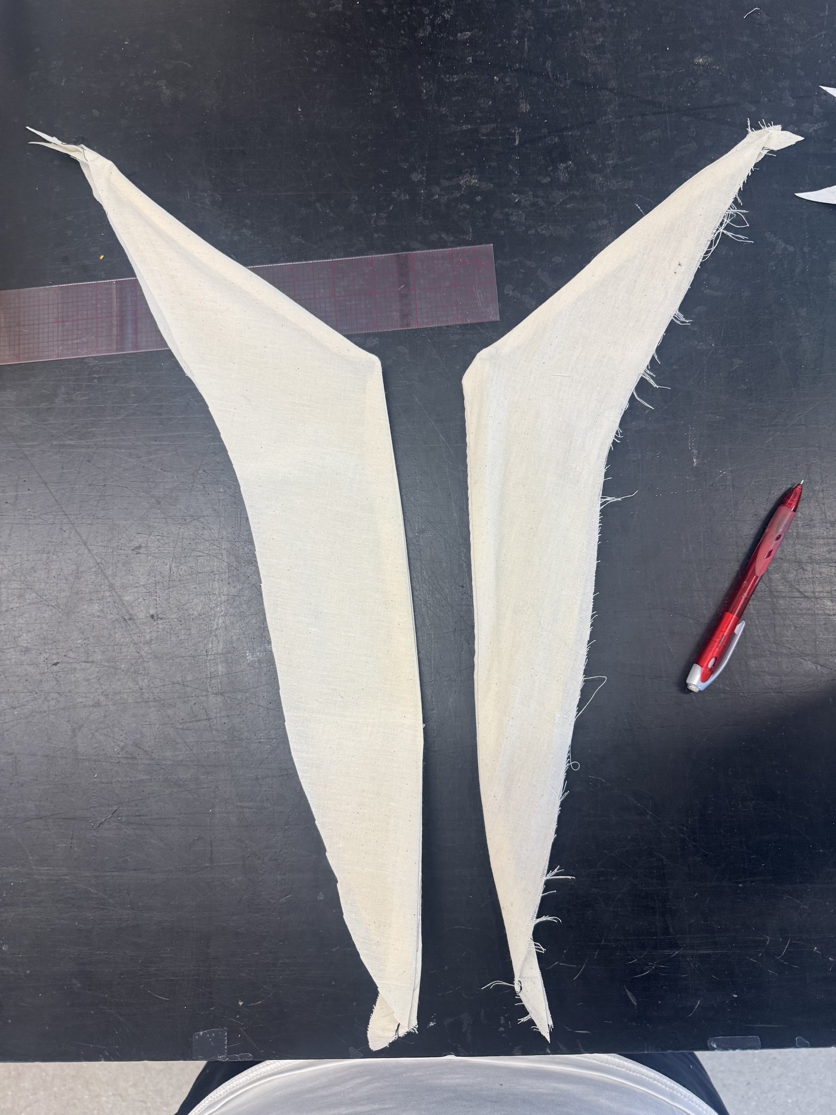 Pattern pieces for an angular shoulder