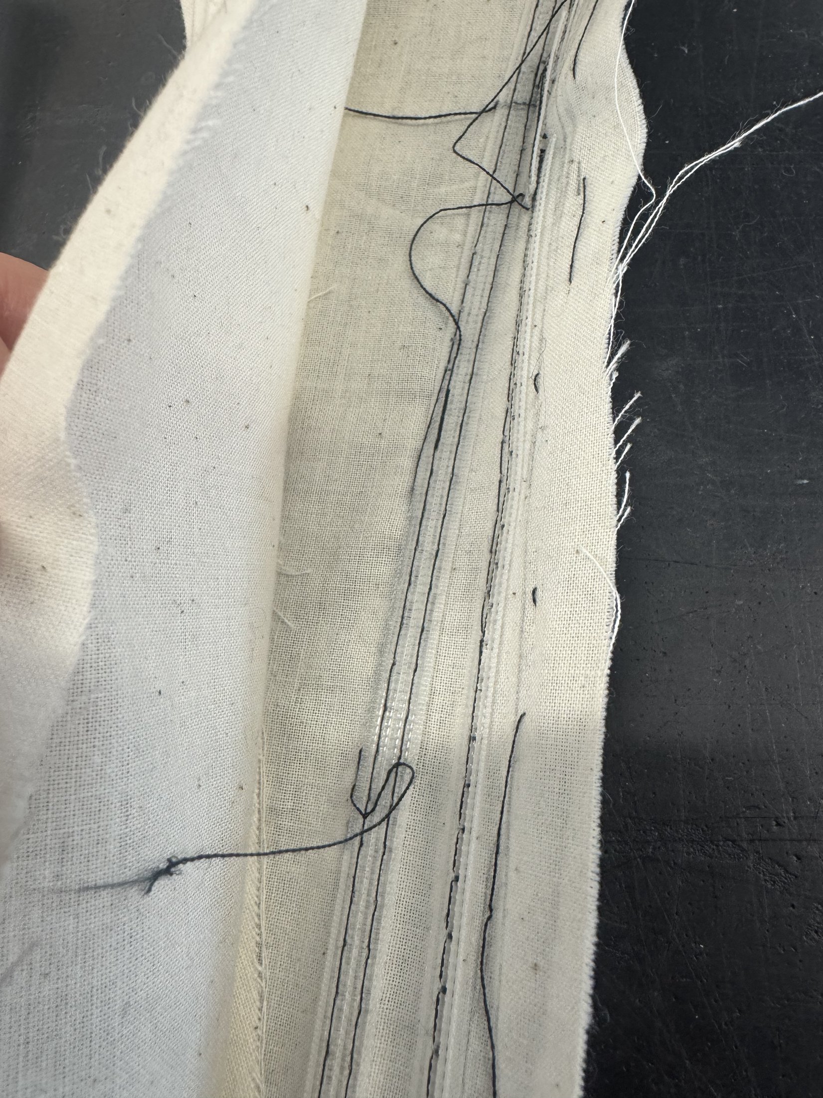 Hand-stitching detail
